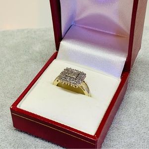 Vintage Gold Plated over Sterling Diamond Ring